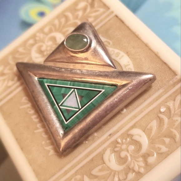 CHARLENE YAZZIE NAVAJO Multi Gem Pendant Vintage - Picture 2 of 6